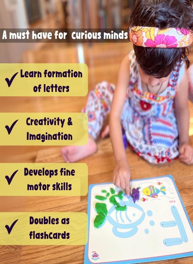 Lattooland Alphabet & Number Playdough Mat for Letter Tracing | 36 Activity Card for Clay, Playdoh, Marker | Learn ABCs, Number & Shape | Educational Montessori Flashcard for Preschool Kid | 2, 3, 4, 5 Year Old - Image 3